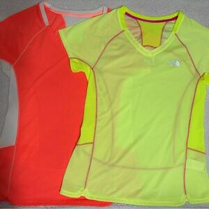 The North Face Neon Yellow and Bright Orange Active Tops